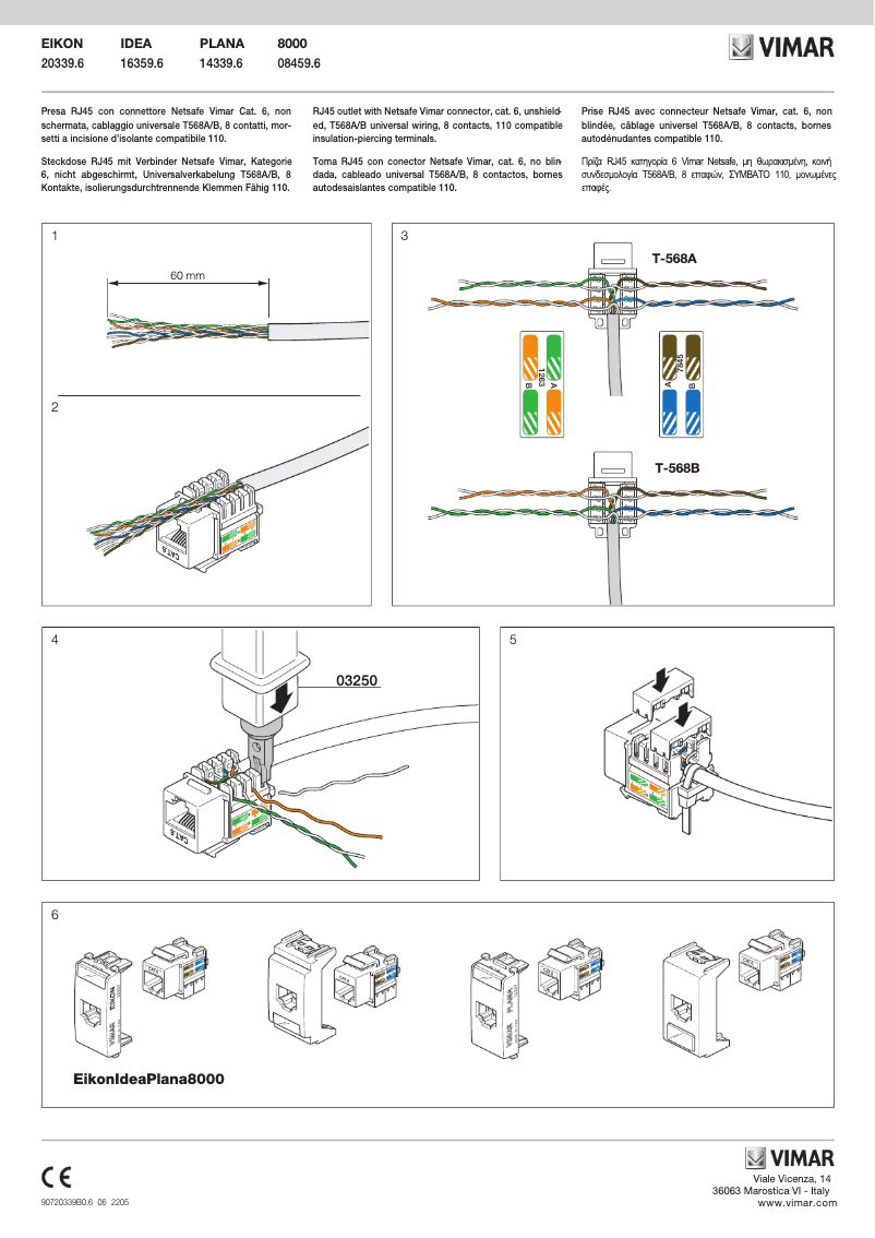 Page 1 de la notice Manuel utilisateur Vimar 20339.6.B