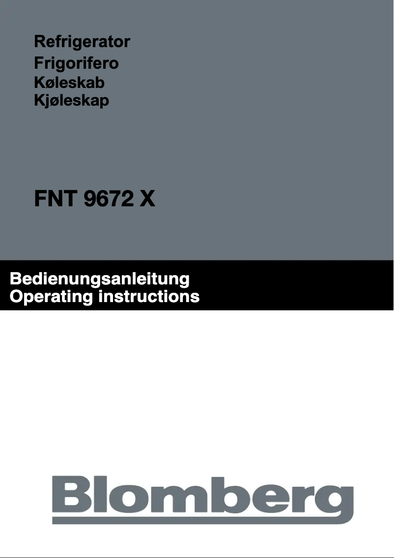 Page n°1 - Manuel utilisateur Blomberg FNT 9672 X