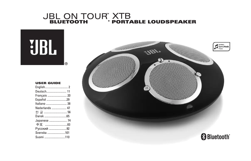 Page 1 de la notice Manuel utilisateur JBL On Tour XTB