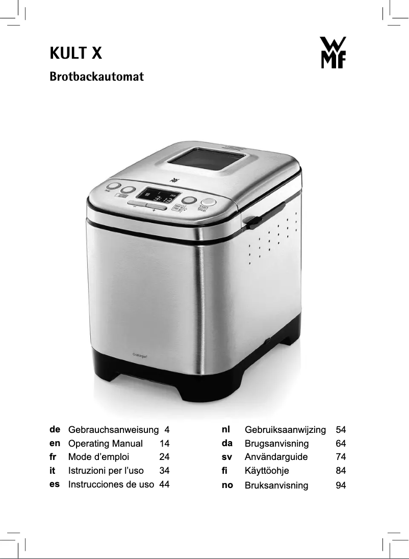 Page n°1 - Manuel utilisateur WMF Kult X 04.1514.0011