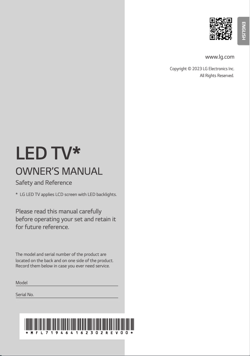 Image de la première page du manuel de l'appareil 65NANO776RA