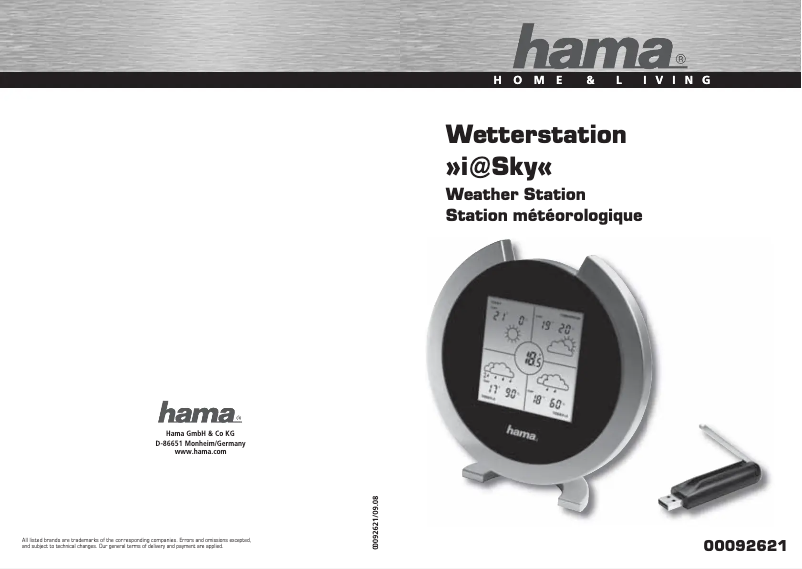 Page 1 de la notice Manuel utilisateur Hama I at Sky 92621