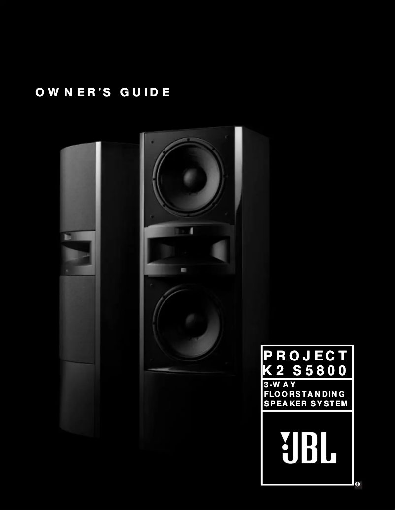 Page 1 de la notice Manuel utilisateur JBL K2 S5800