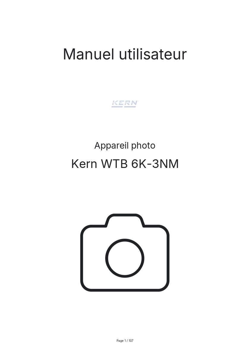 Image de la première page du manuel de l'appareil WTB 6K-3NM