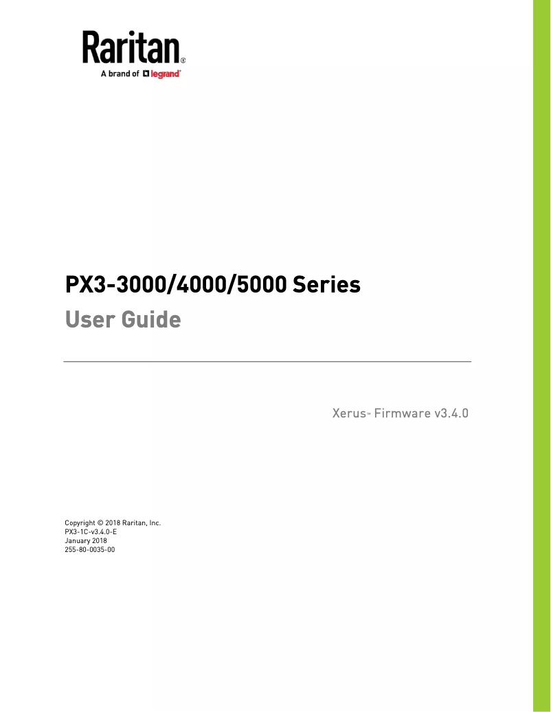 Image de la première page du manuel de l'appareil Dominion PX3-5464R