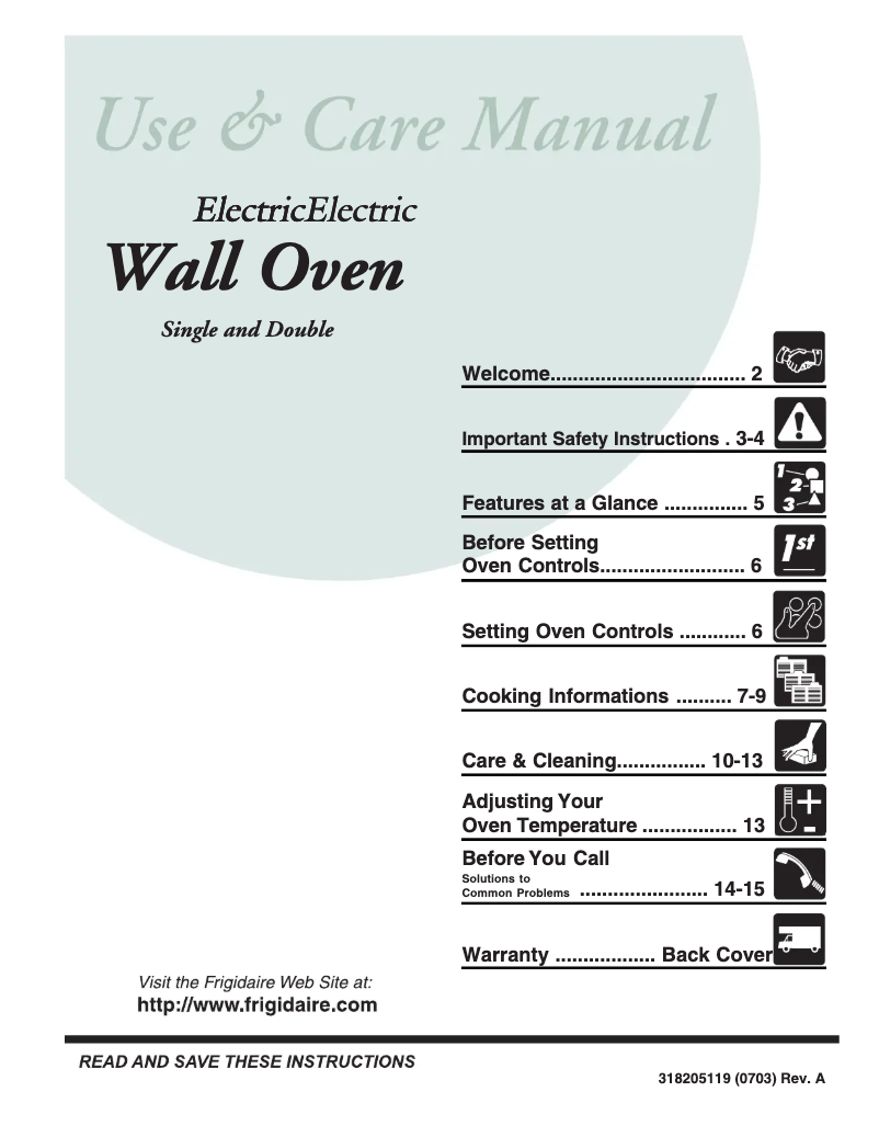 Page 1 de la notice Manuel utilisateur Frigidaire PLEB27T9FC