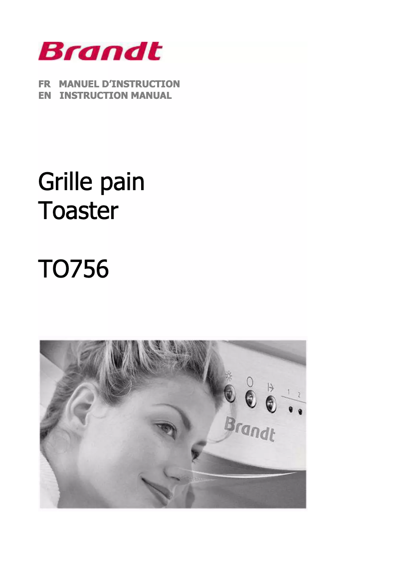 Image de la première page du manuel de l'appareil TO756
