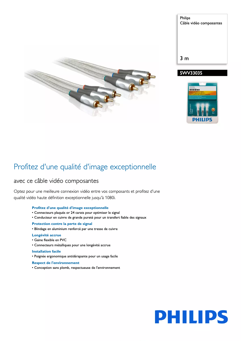 Page n°1 - Fiche technique Philips SWV3303S