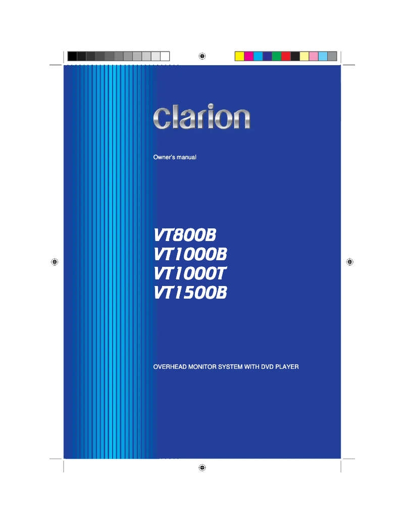 Page n°1 - Manuel utilisateur Clarion VT1000B