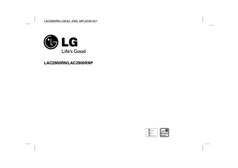 Image de la première page du manuel de l'appareil LAC2900RNP2