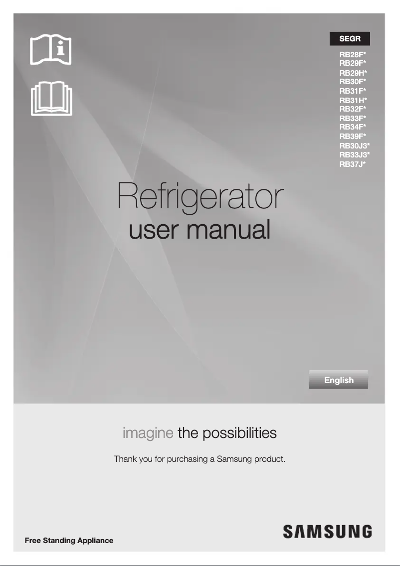 Page 1 de la notice Manuel utilisateur Samsung RB29FSRNDSA/ES
