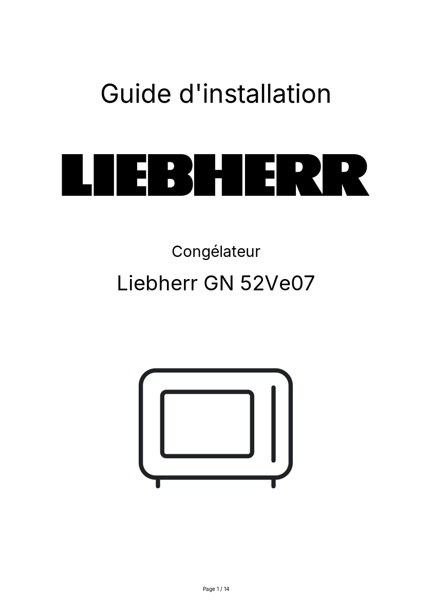 Image de la première page du manuel de l'appareil GN 52Ve07