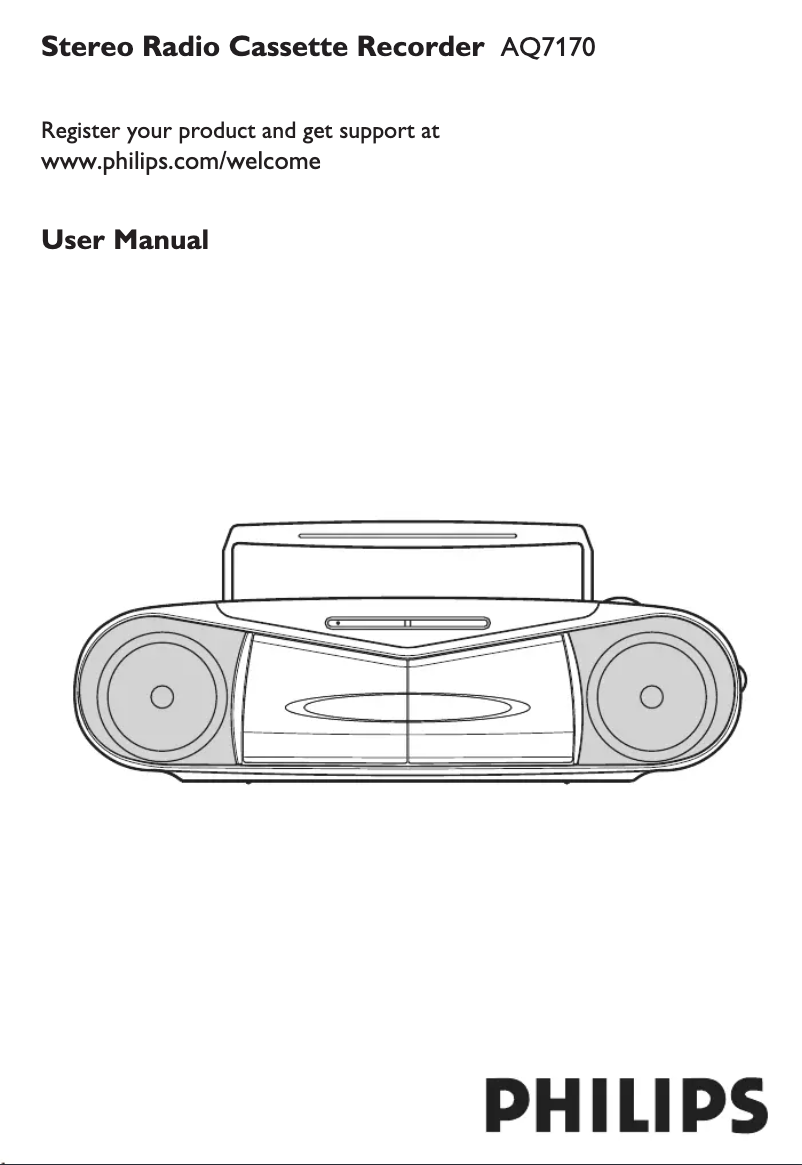 Page n°1 - Manuel utilisateur Philips AQ7170