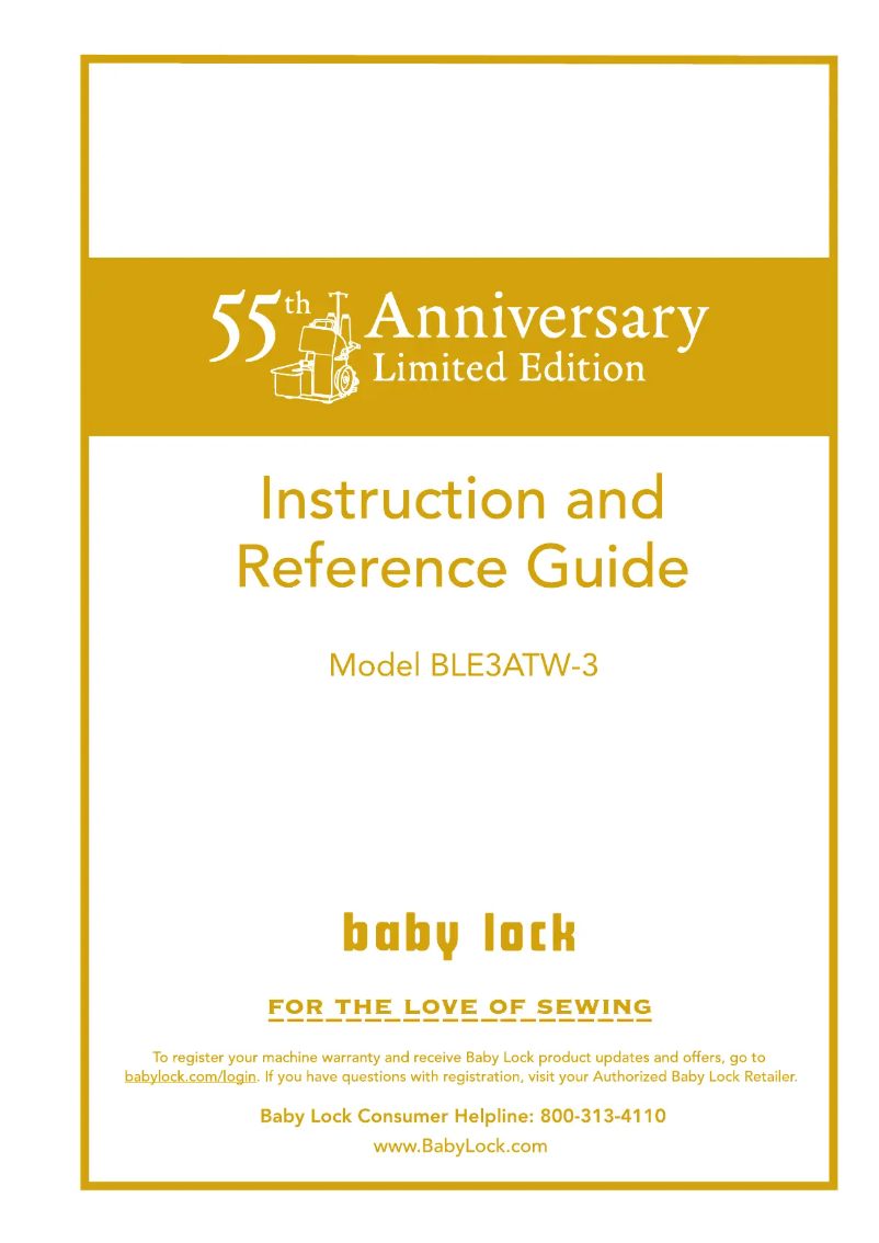 Page 1 de la notice Manuel utilisateur Baby Lock 55th Anniversary Limited Edition