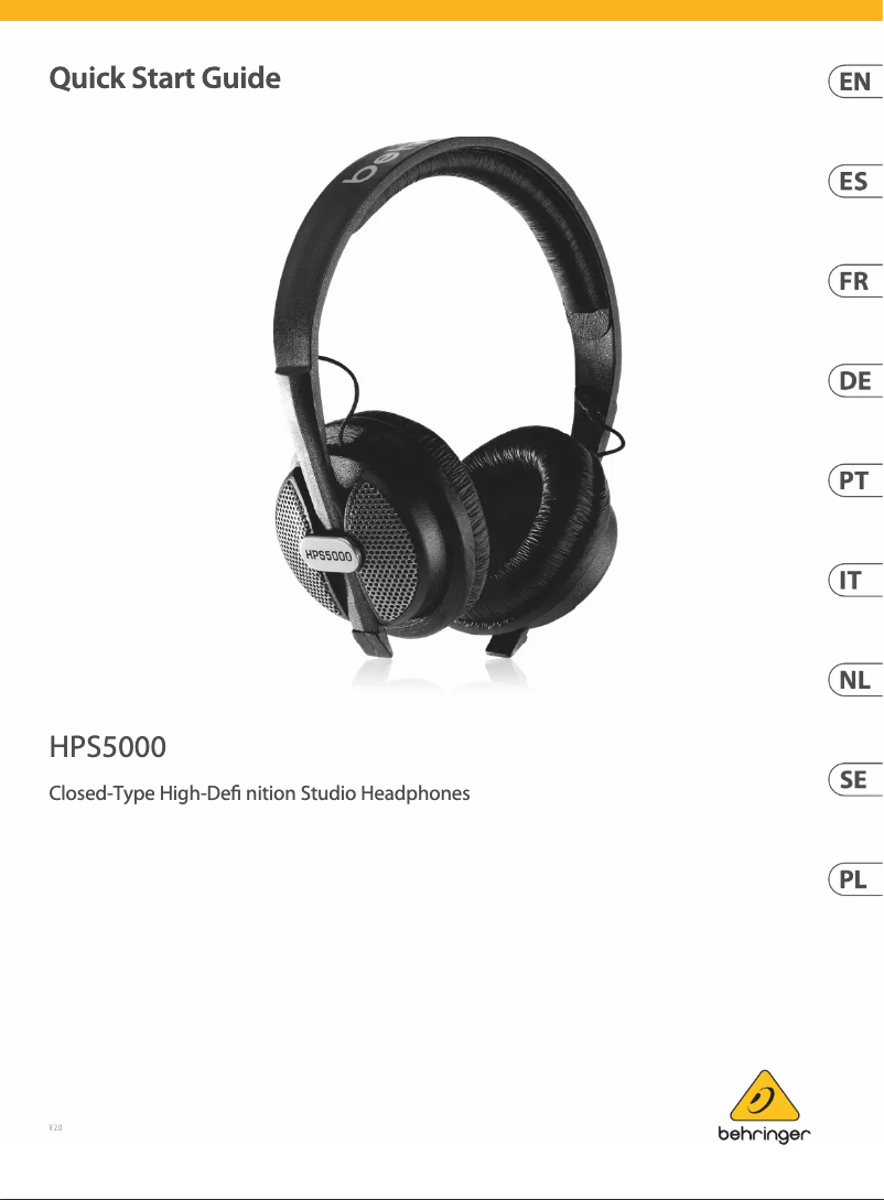 Page n°1 - Manuel utilisateur Behringer HPS5000