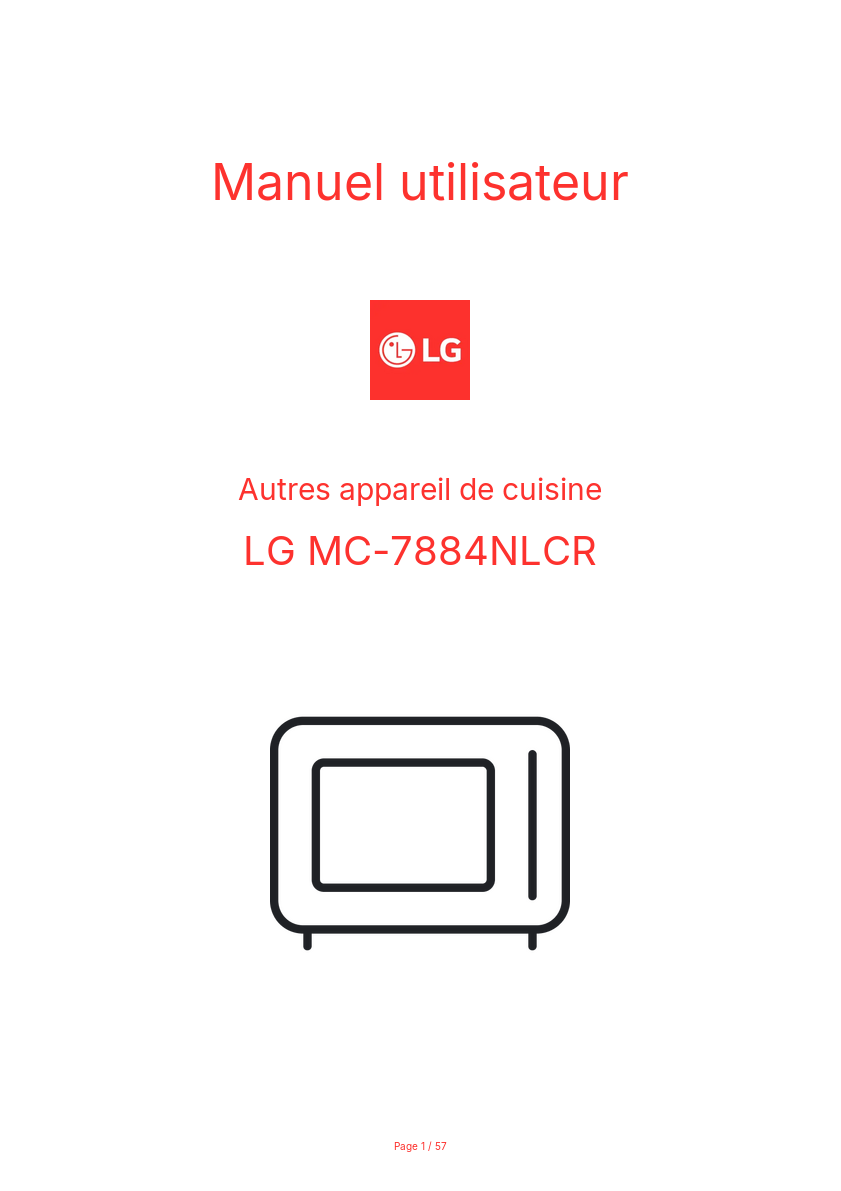 Page n°1 - Manuel utilisateur LG MC-7884NLCR