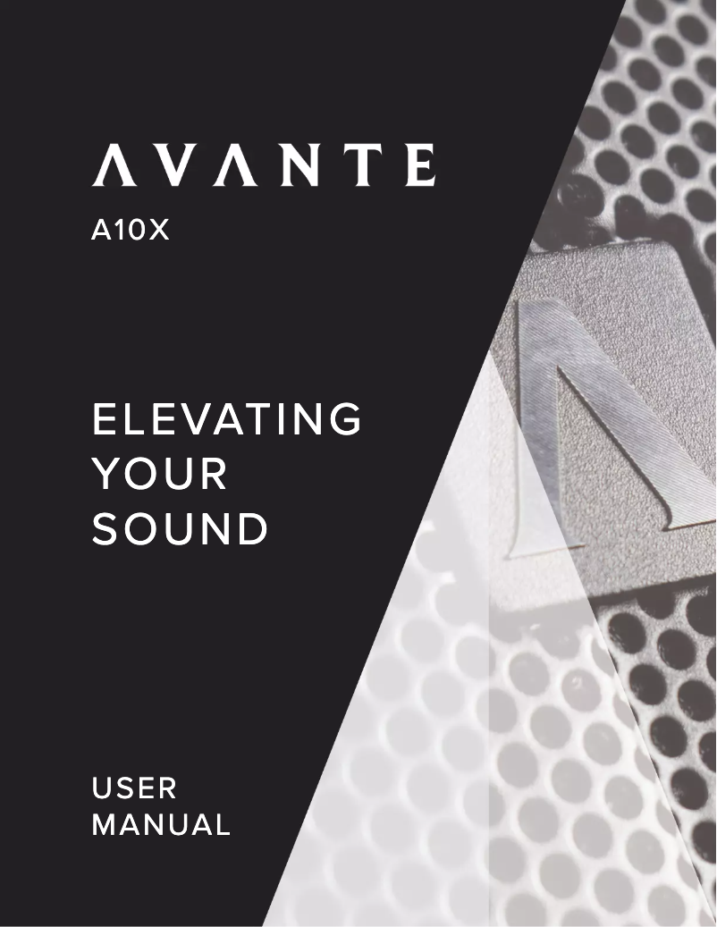 Page n°1 - Manuel utilisateur Avante Achromic A10X