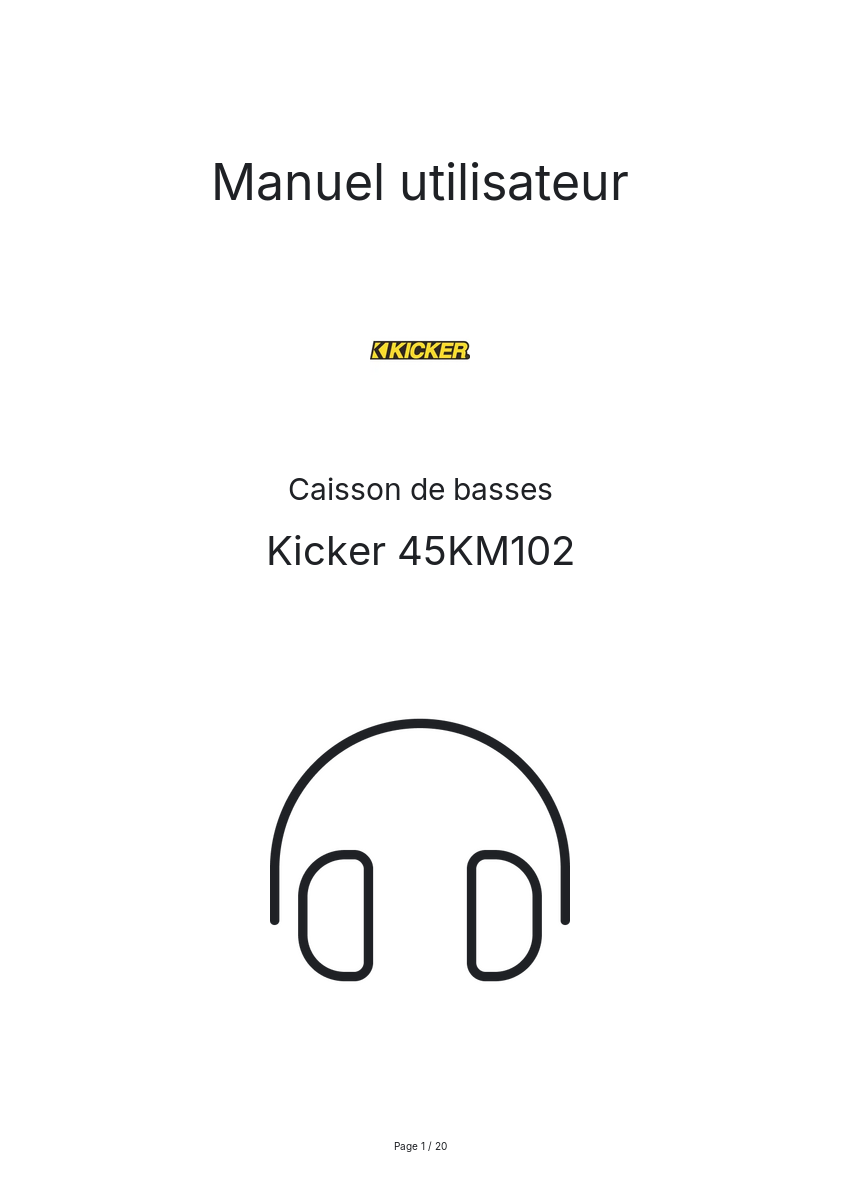 Image de la première page du manuel de l'appareil 45KM102