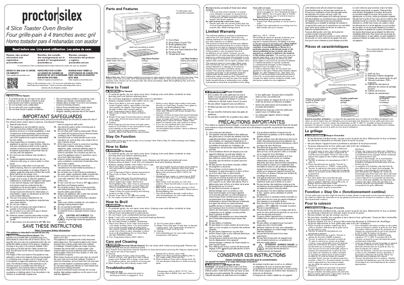 Page 1 de la notice Manuel utilisateur Proctor Silex 31122PS