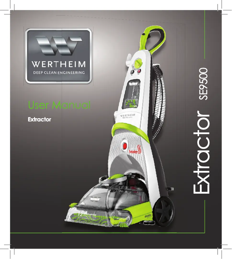 Page 1 de la notice Manuel utilisateur Wertheim Pet Pro SE9500