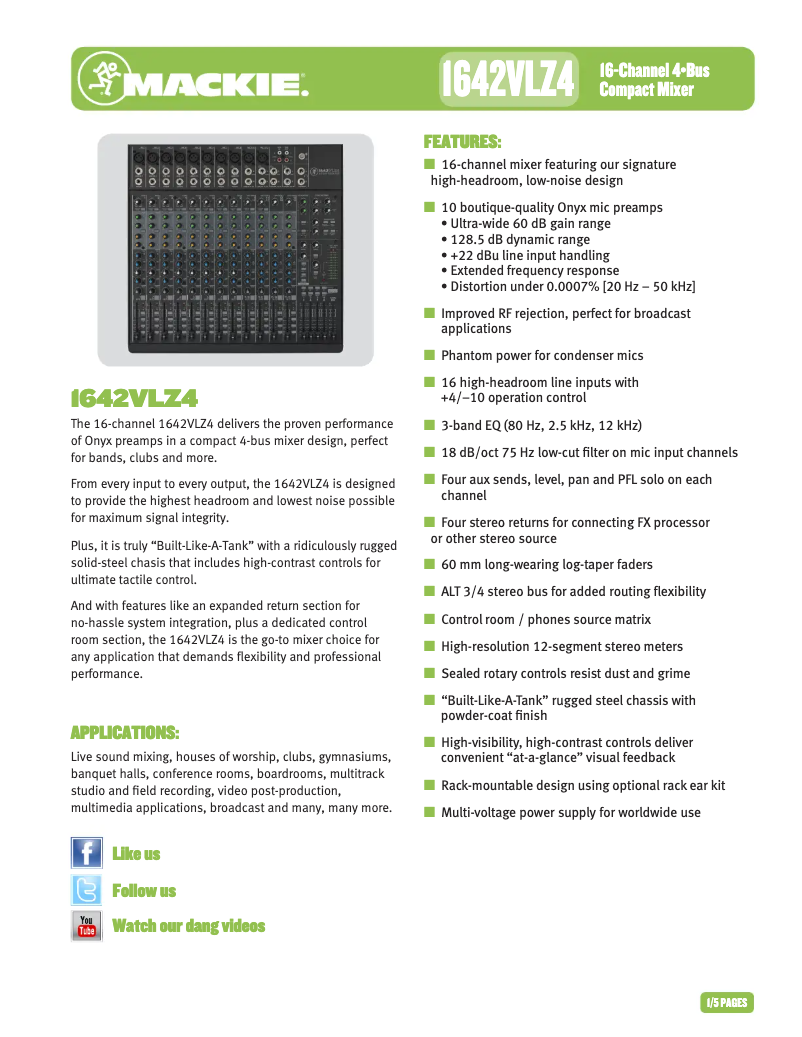 Image de la première page du manuel de l'appareil 1642VLZ4