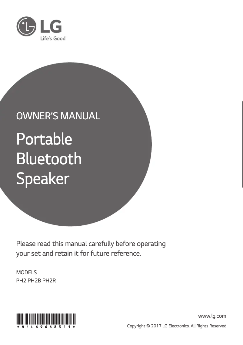 Página 1 del manual Manual de usuario LG PH2R