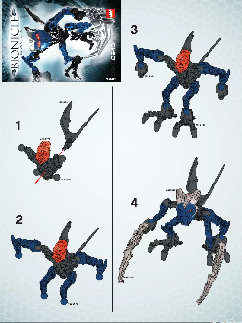 Image de la première page du manuel de l'appareil Bionicle 8948