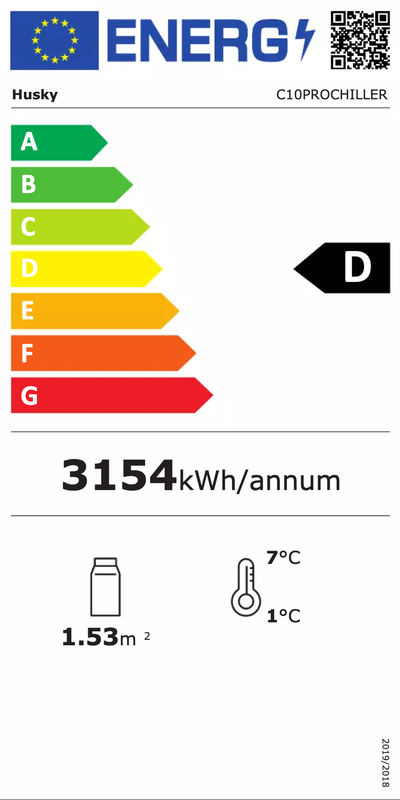 Page 1 de la notice Label énergétique Husky C10PRO-H-HU