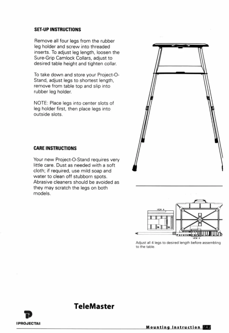 Page 1 de la notice Manuel utilisateur Projecta TeleMaster II 4829