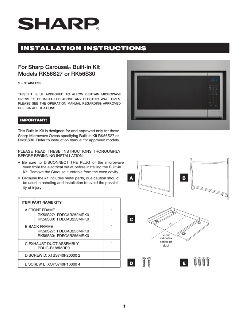 Image de la première page du manuel de l'appareil RK56S27