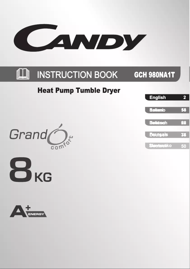 Page 1 de la notice Manuel utilisateur Candy GrandO GCH 980 NA1T
