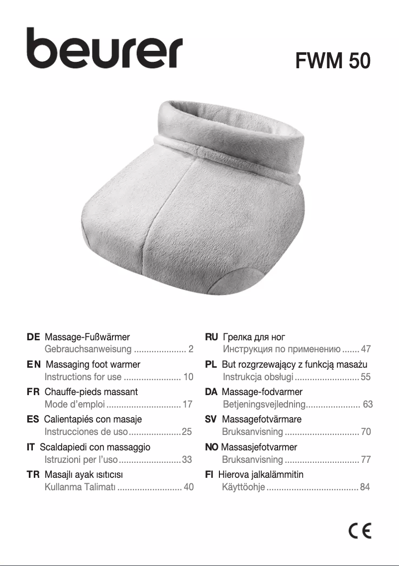 Page 1 de la notice Manuel utilisateur Beurer FWM 50