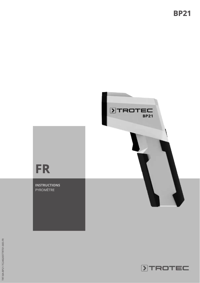 Page n°1 - Manuel utilisateur Trotec BP21