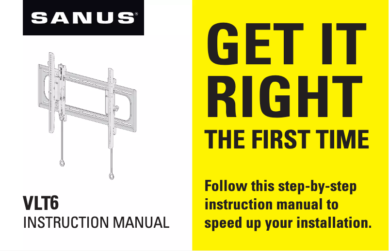 Page 1 de la notice Manuel utilisateur Sanus VLT6