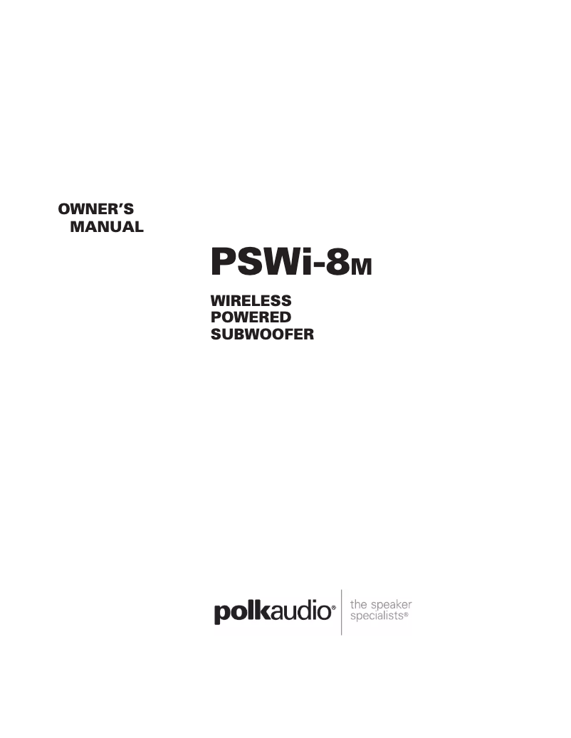 Página 1 del manual Manual de usuario Polk PSWi-8M