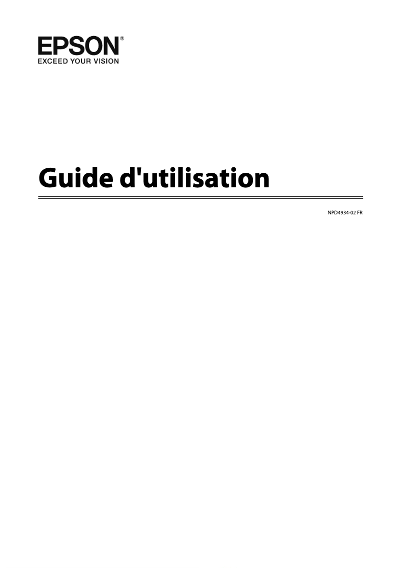 Page 1 de la notice Manuel utilisateur Epson WorkForce Pro WF-4630DWF