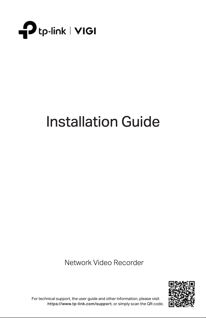 Page n°1 - Guide d'installation TP-Link VIGI NVR2016H