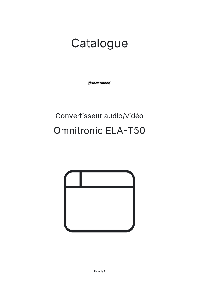 Page n°1 - Catalogue Omnitronic ELA-T50