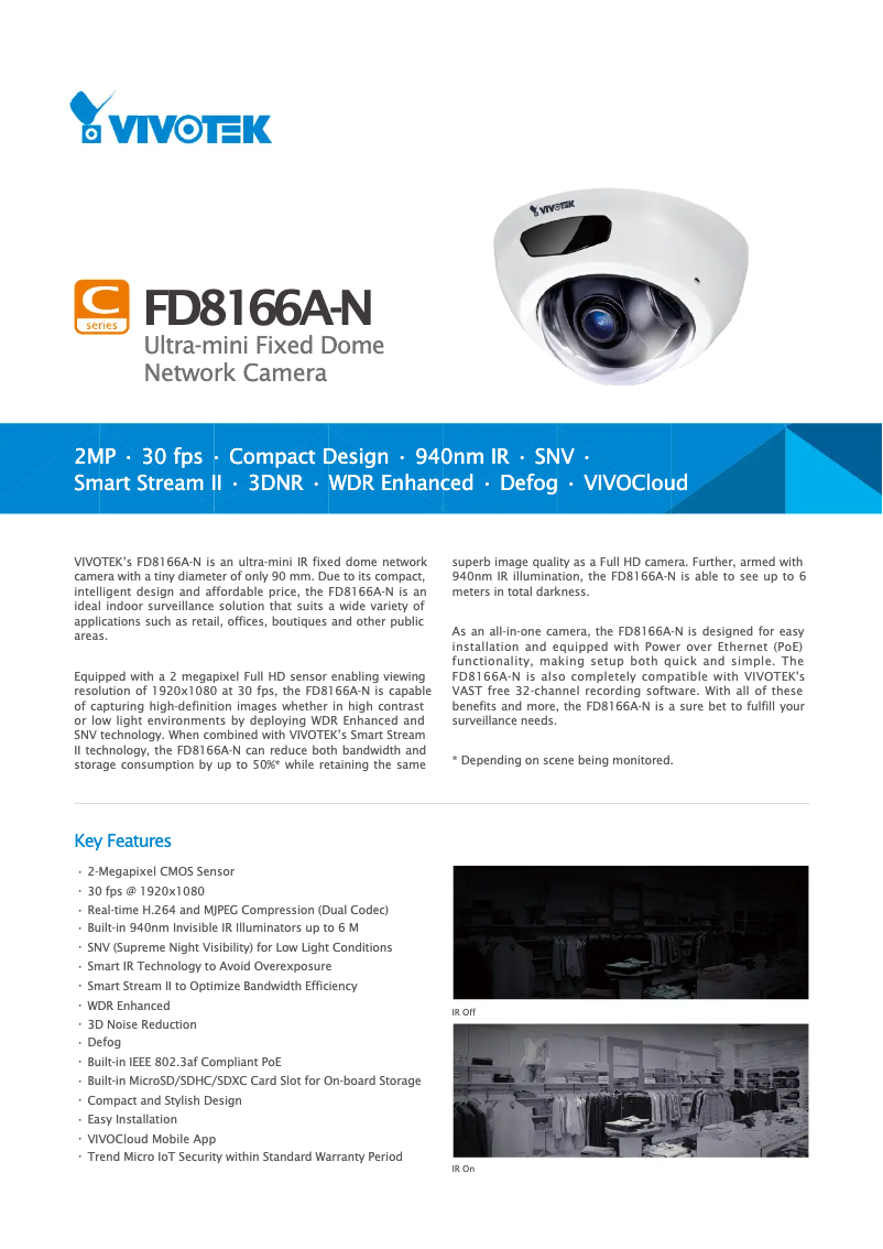 Page n°1 - Fiche technique Vivotek FD9366-HV