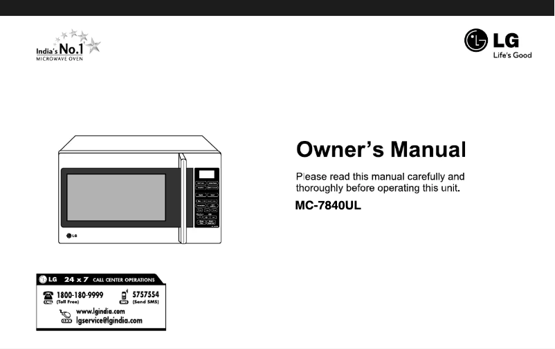 Image de la première page du manuel de l'appareil MC-7840UL