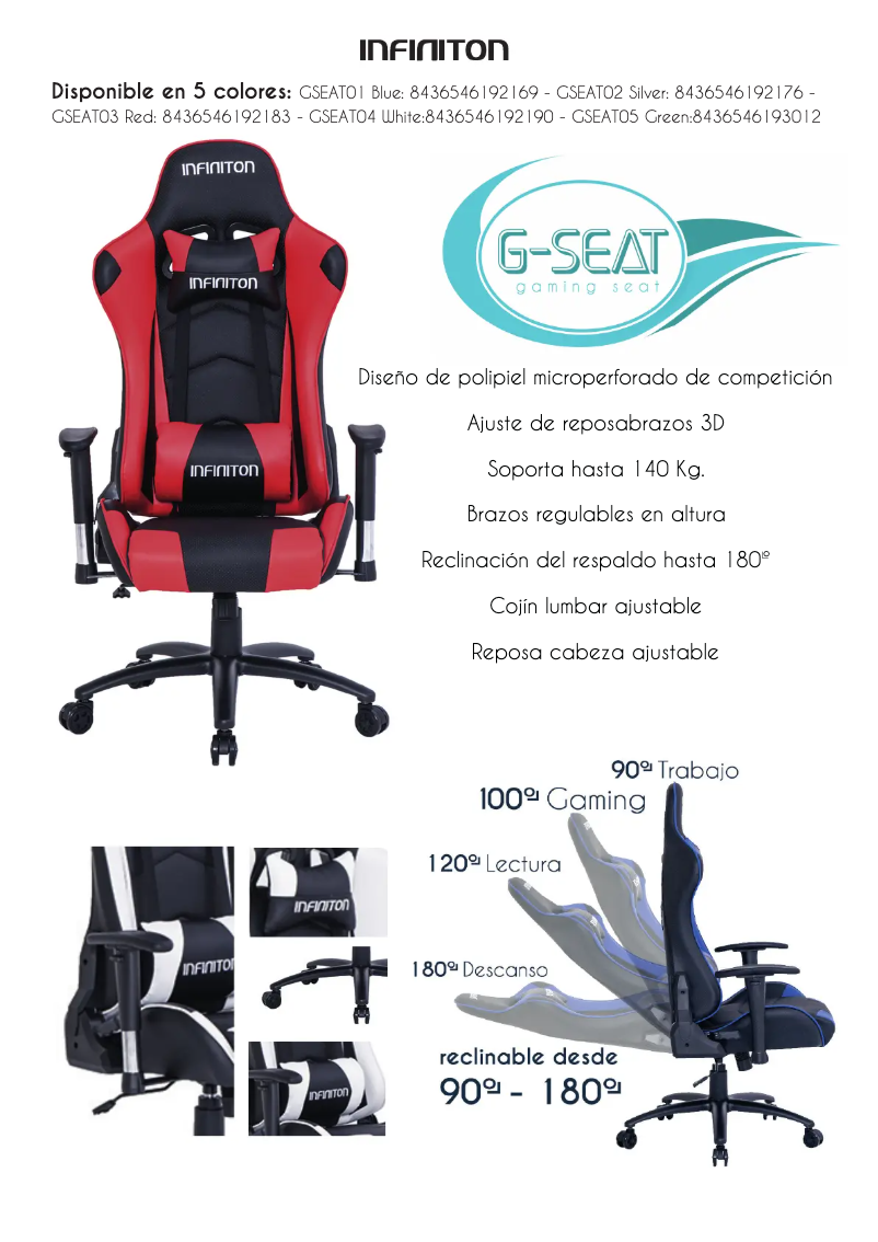 Page 1 de la notice Brochure Infiniton G-Seat