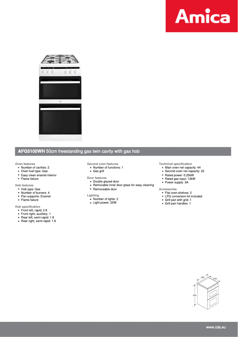 Image de la première page du manuel de l'appareil AFG5100WH