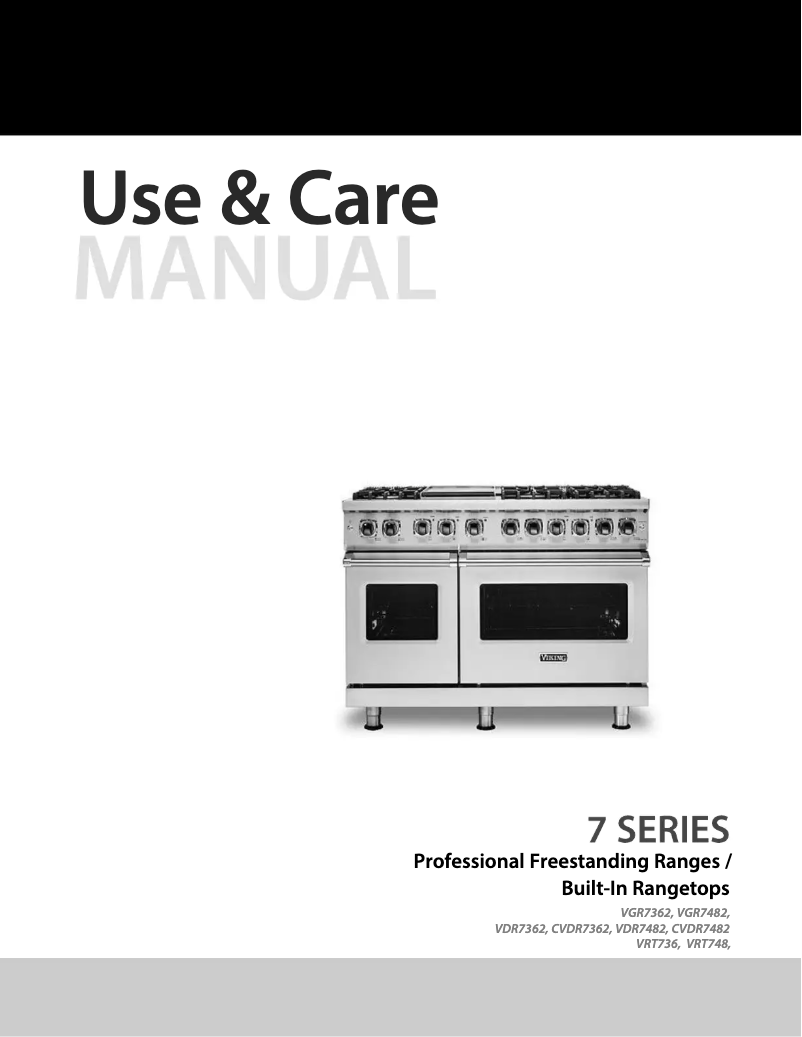 Page 1 of the manual Use and Maintenance Manual Viking VGR74828BWHLP