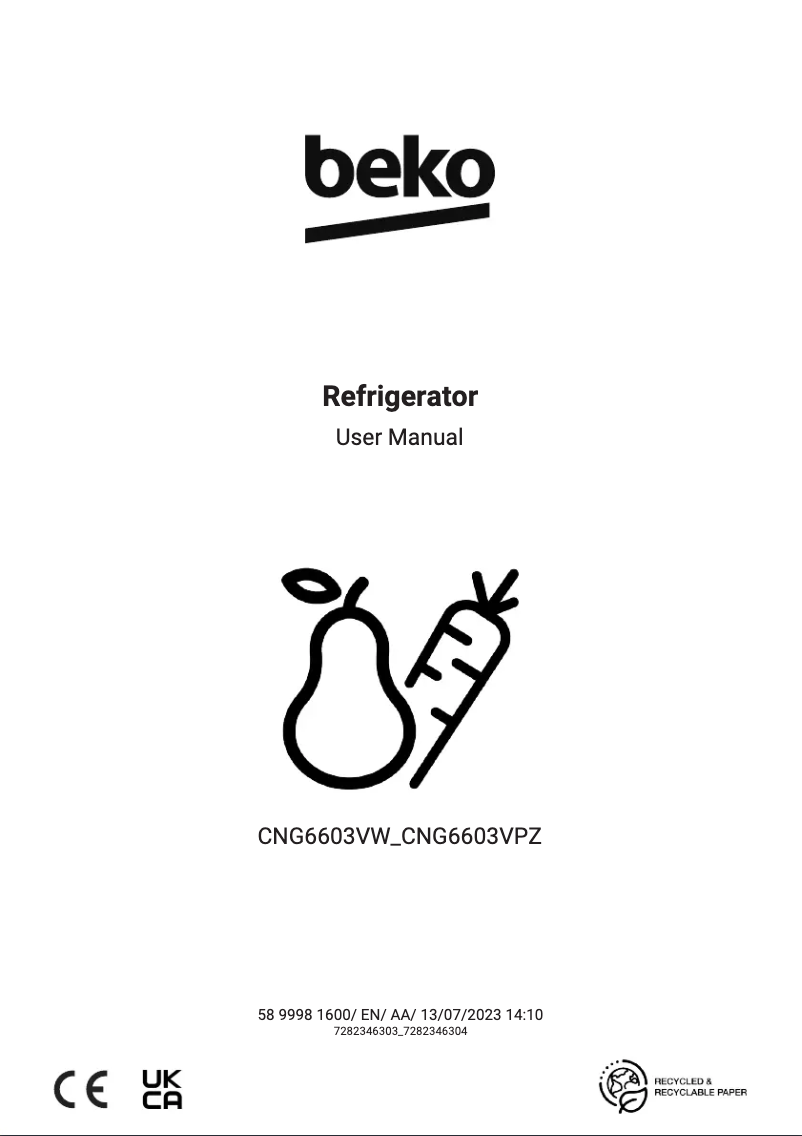 Image de la première page du manuel de l'appareil CNG6603VPZ