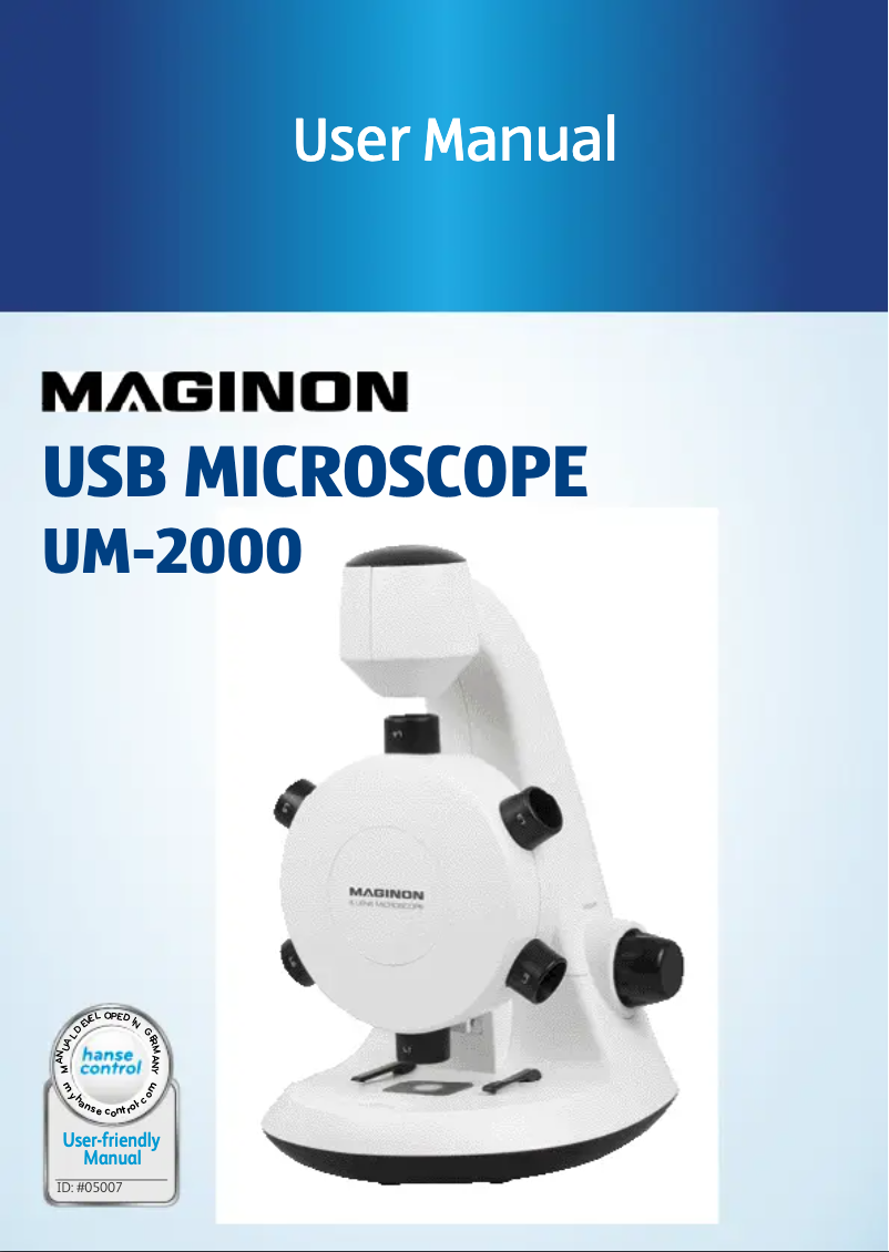 Image de la première page du manuel de l'appareil UM-2000