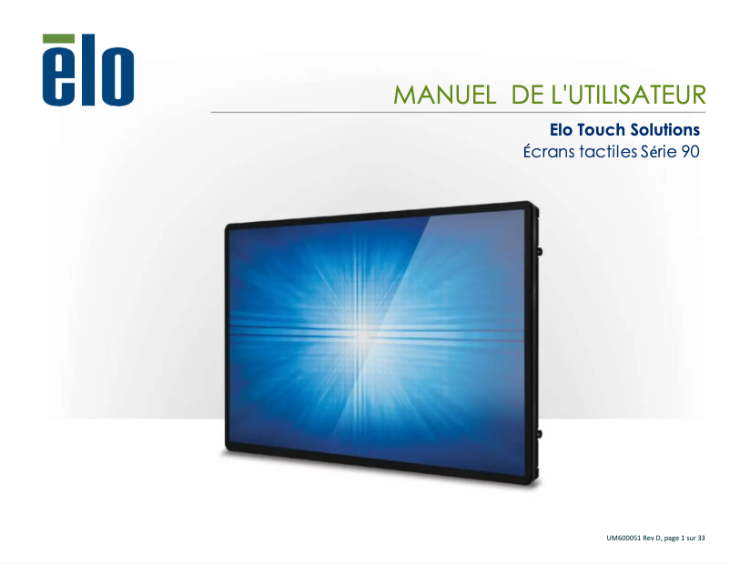 Page n°1 - Manuel utilisateur Elo E196874
