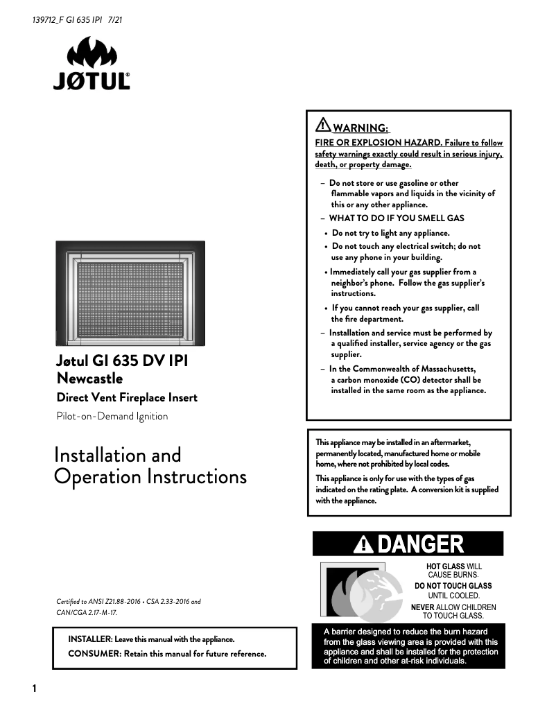 Image de la première page du manuel de l'appareil GI 635 DV IPI Newcastle