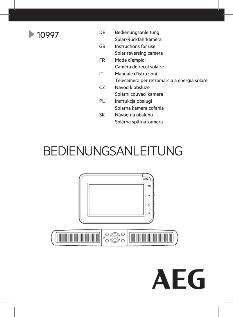 Page n°1 - Manuel utilisateur AEG RV4