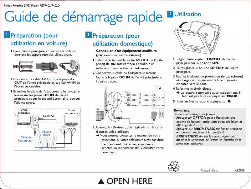 Página 1 del manual Guía de inicio rápido Philips PET7402D
