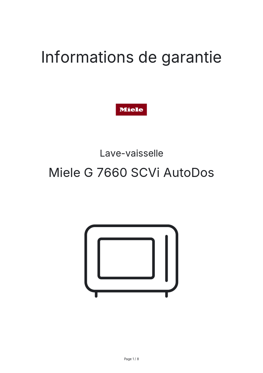 Image de la première page du manuel de l'appareil G 7660 SCVi AutoDos